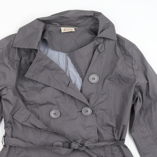 Lime Womens Grey   Pea Coat Coat Size 8
