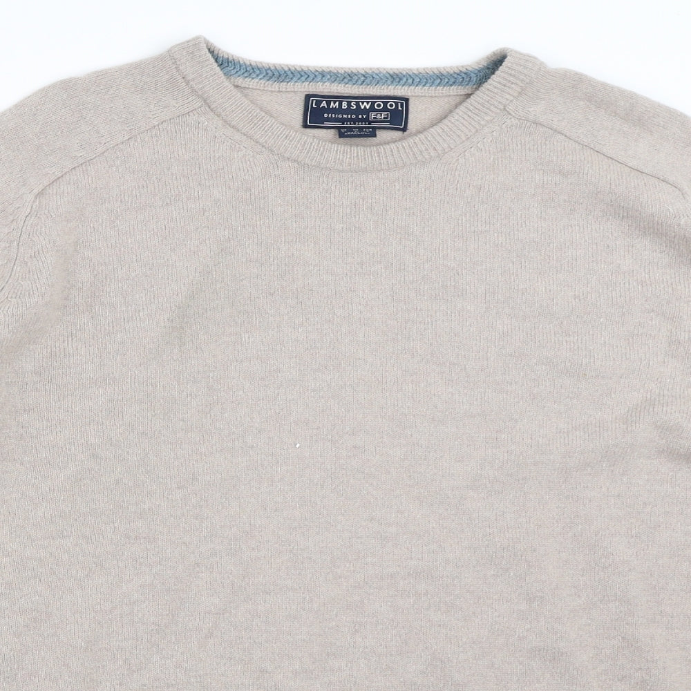 F&F Mens Beige   Pullover Jumper Size L