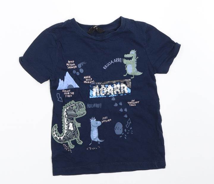 George Boys Blue   Basic T-Shirt Size 2-3 Years