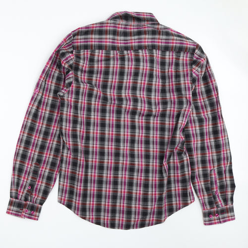 B-Line Mens Black Check   Button-Up Size L