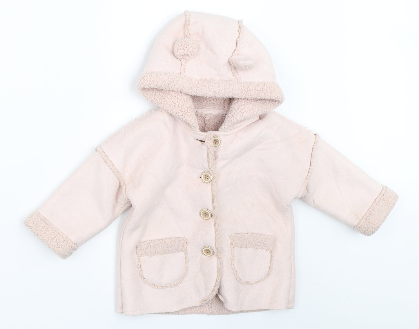 Matalan Girls Pink   Overcoat Coat Size 9-12 Months