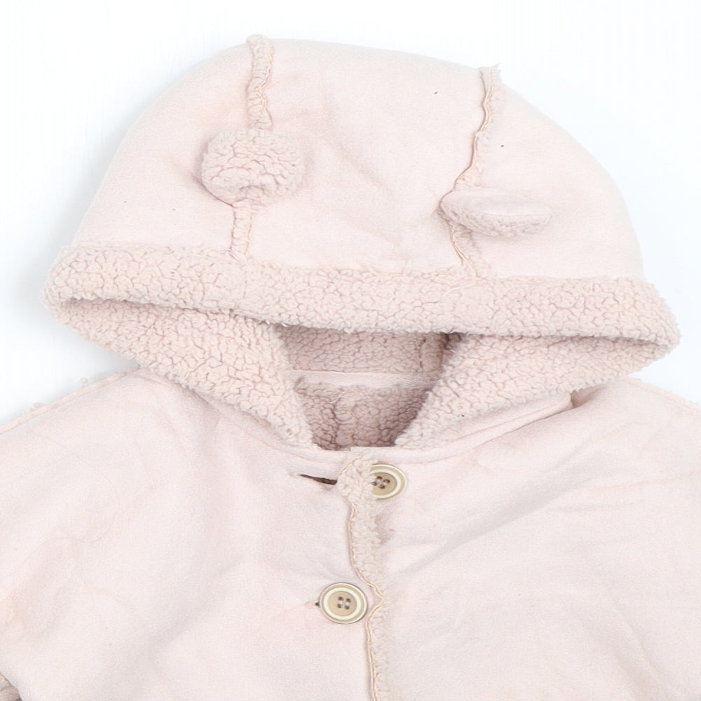 Matalan Girls Pink   Overcoat Coat Size 9-12 Months