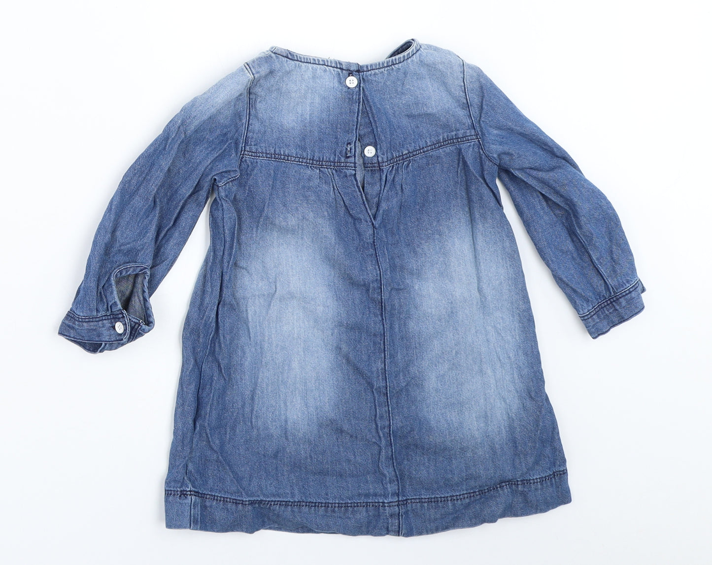 NEXT Girls Blue  Denim Shift  Size 12-18 Months