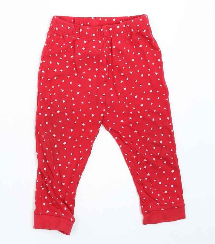 George Girls Red Solid Capri Pyjama Pants Size 12-18 Months