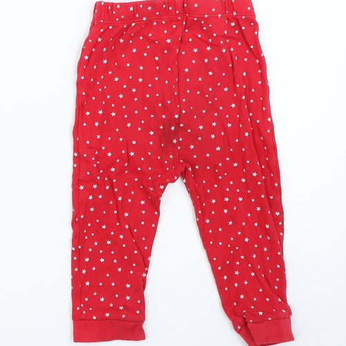 George Girls Red Solid  Capri Pyjama Pants Size 12-18 Months