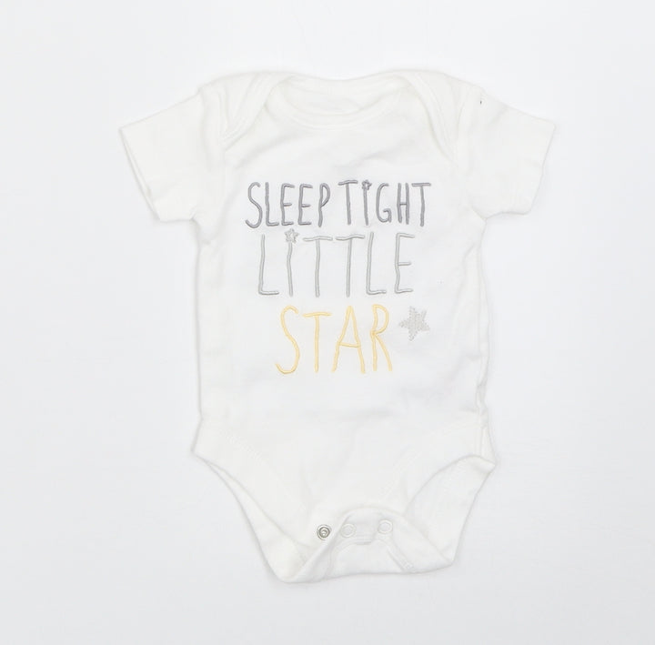 George Baby White Babygrow One-Piece Size 0-3 Months