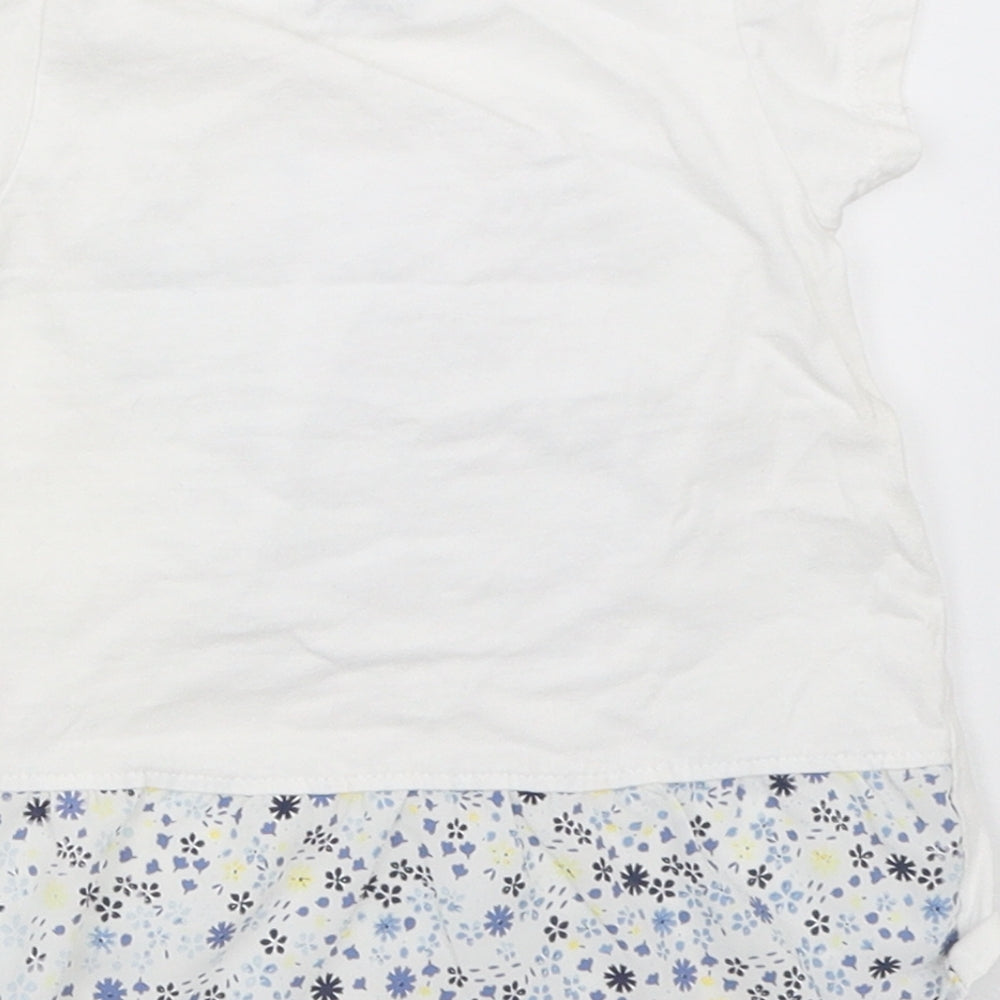 Peacocks Girls White   Basic T-Shirt Size 6-9 Months