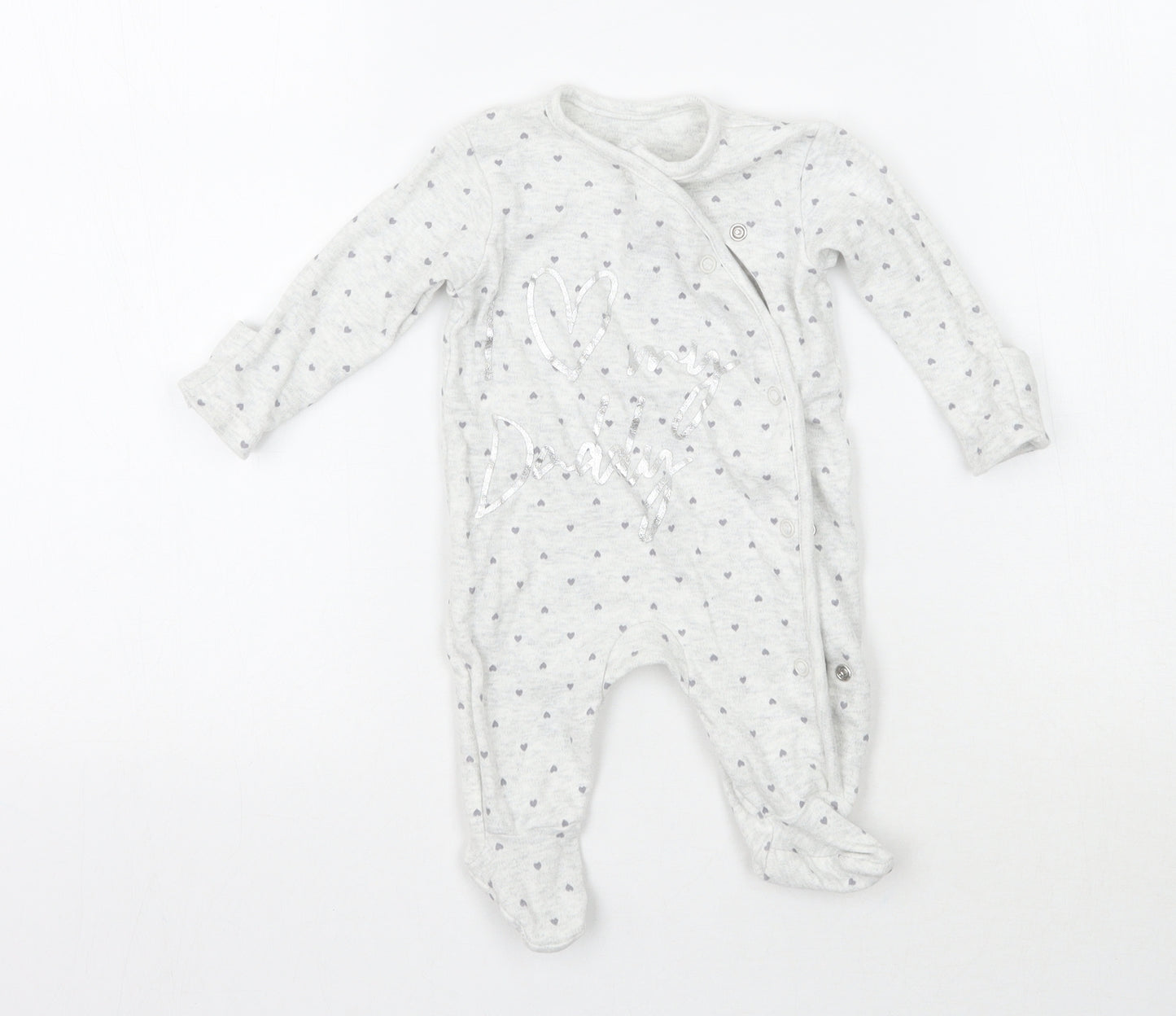 George Girls Grey Geometric  Babygrow One-Piece Size Newborn  - i love my daddy