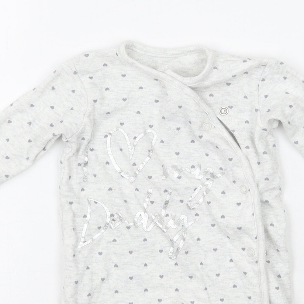 George Girls Grey Geometric  Babygrow One-Piece Size Newborn  - i love my daddy