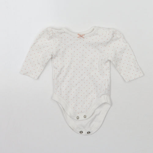 George Girls White Polka Dot  Babygrow One-Piece Size Newborn