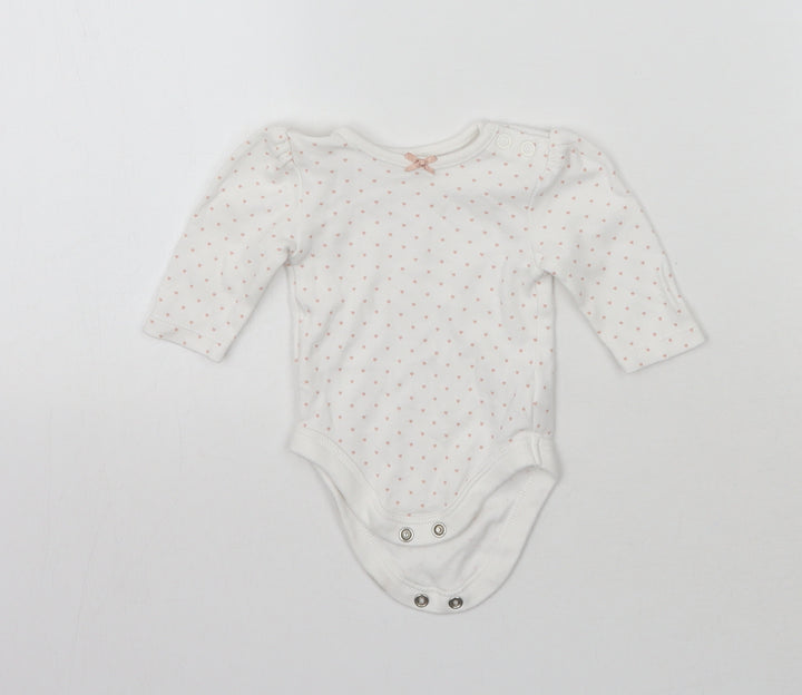 George Girls White Polka Dot Babygrow One-Piece Size Newborn
