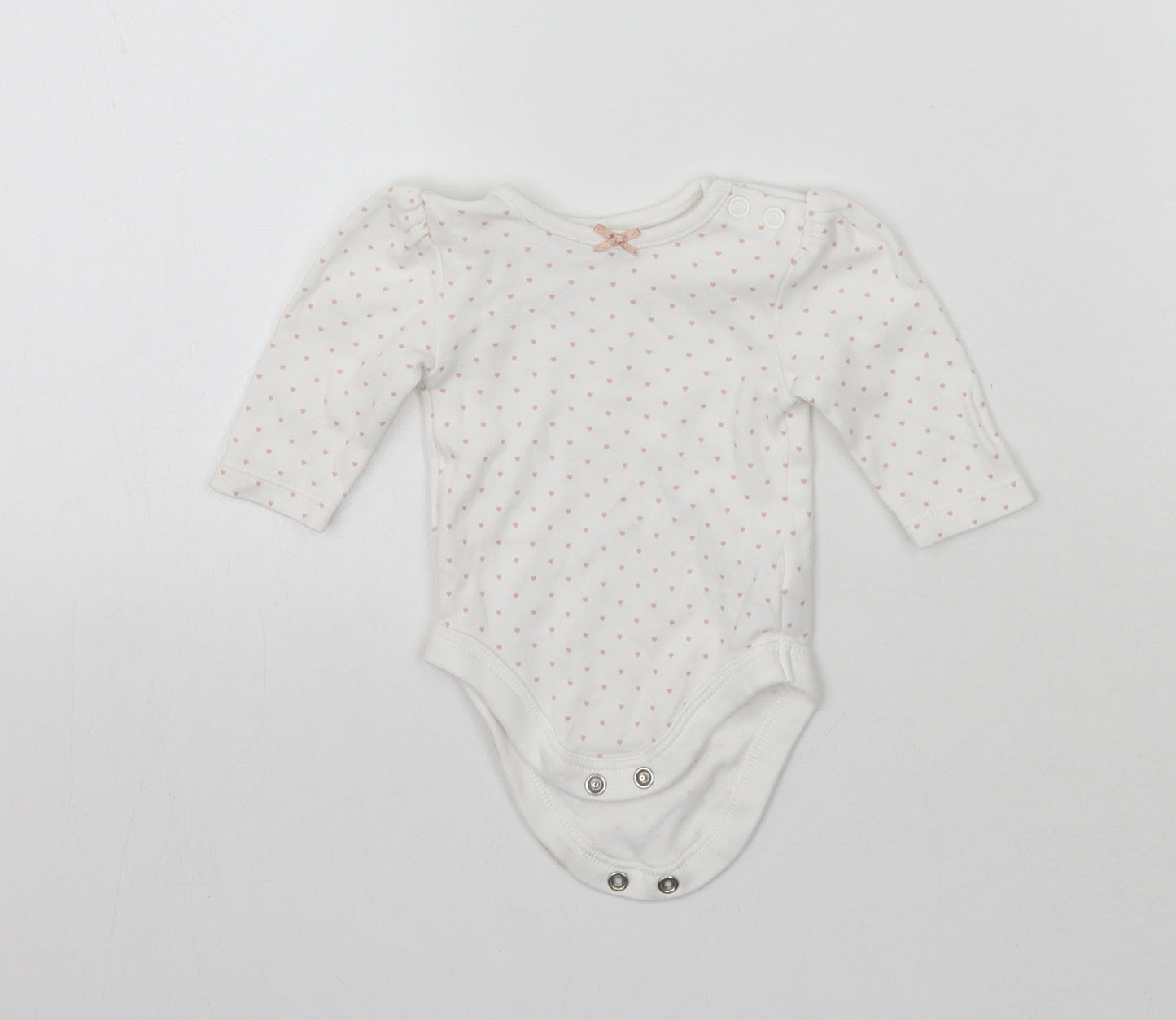 George Girls White Polka Dot  Babygrow One-Piece Size Newborn
