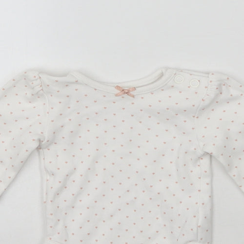 George Girls White Polka Dot  Babygrow One-Piece Size Newborn