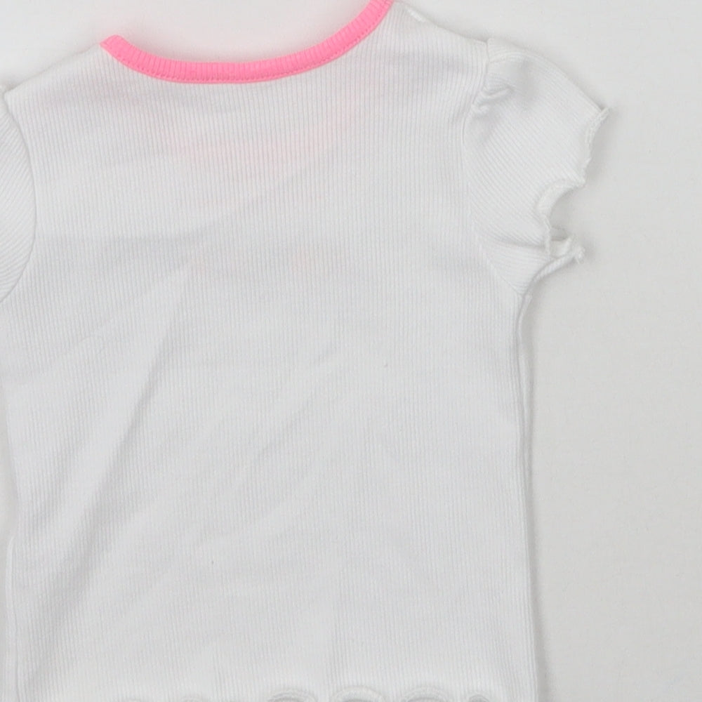 Primark Girls White   Basic T-Shirt Size 0-3 Months  - Be a rainbow