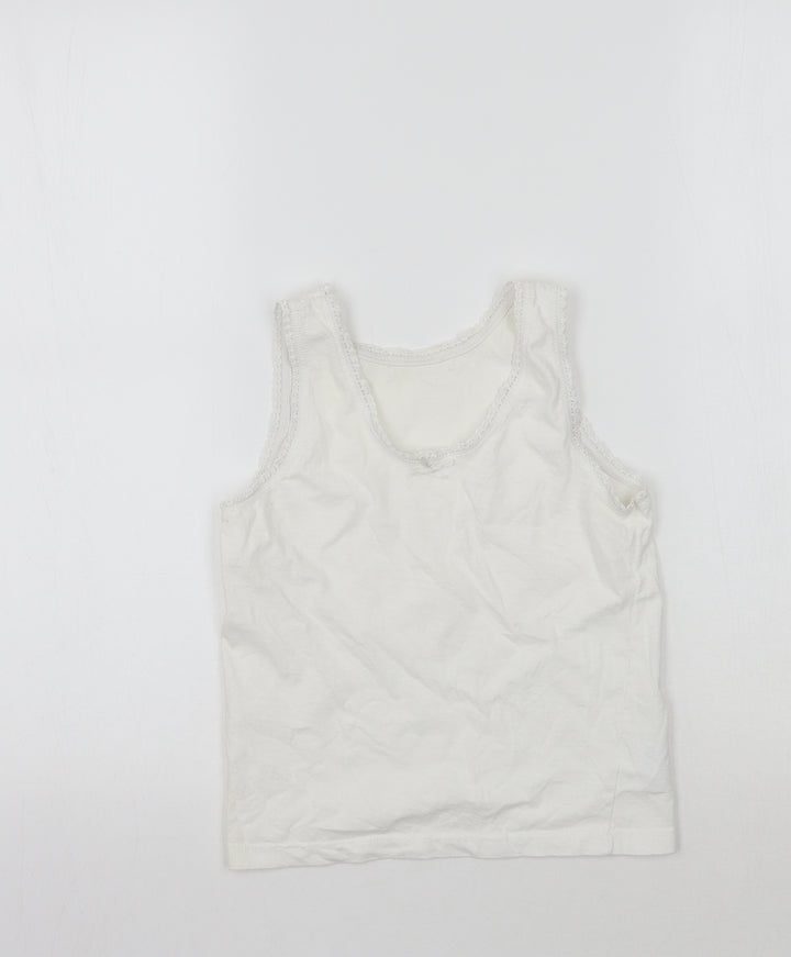 KidsOwn Girls White   Basic Tank Size 3-4 Years