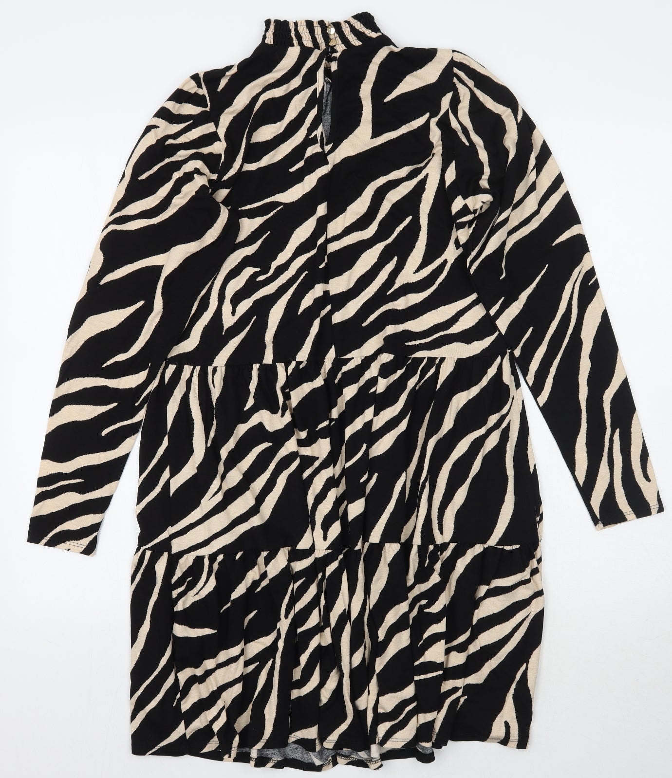 F&F Womens Black Animal Print  A-Line  Size 12