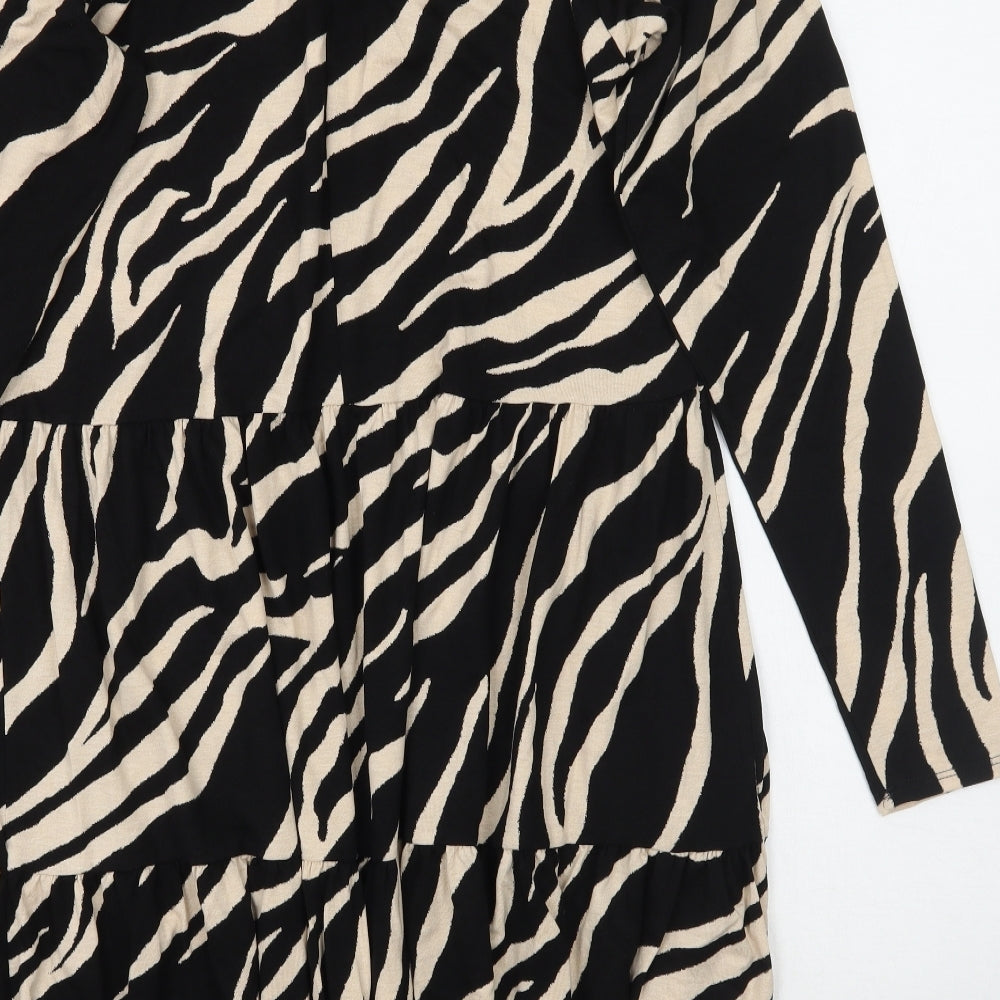 F&F Womens Black Animal Print  A-Line  Size 12