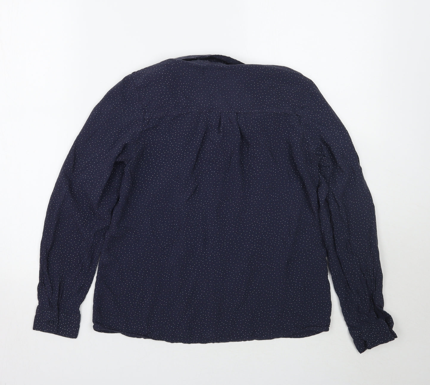 Pull & bear Womens Blue Polka Dot  Basic Button-Up Size S