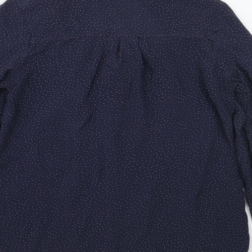 Pull & bear Womens Blue Polka Dot  Basic Button-Up Size S