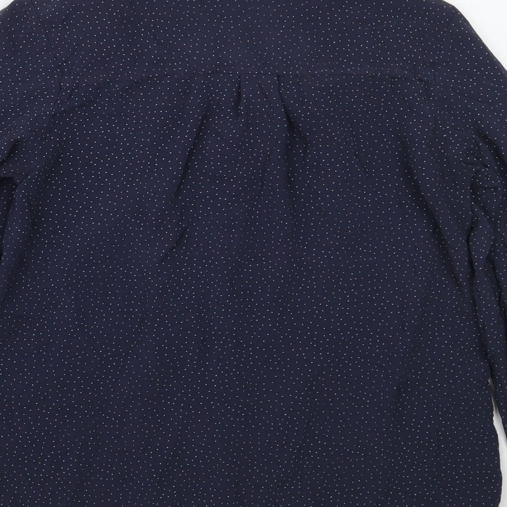 Pull & bear Womens Blue Polka Dot  Basic Button-Up Size S