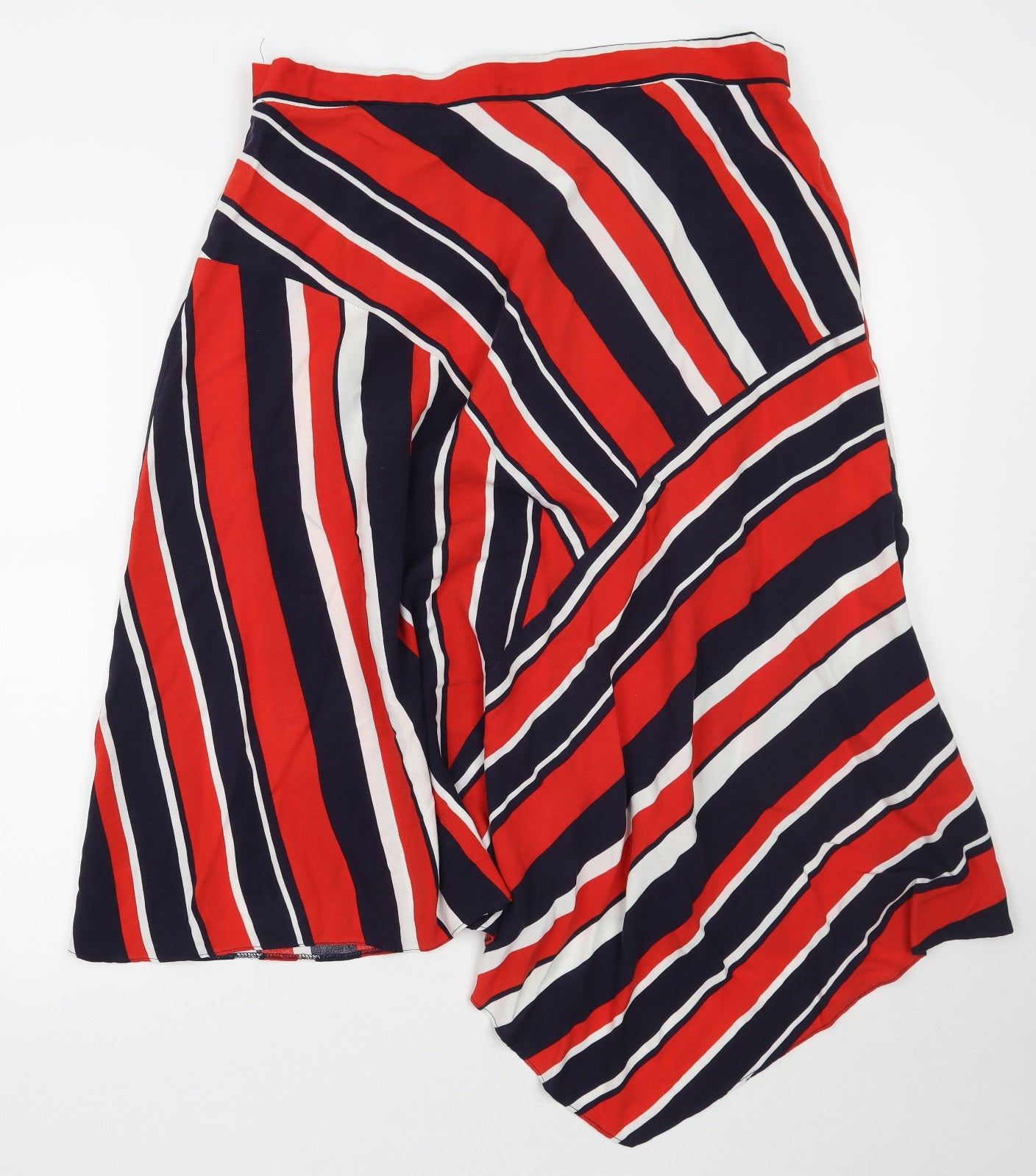 George Womens Red Striped  A-Line Skirt Size 16