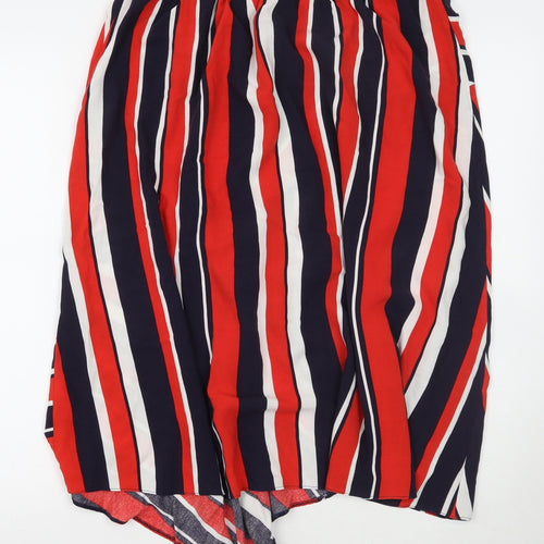 George Womens Red Striped  A-Line Skirt Size 16