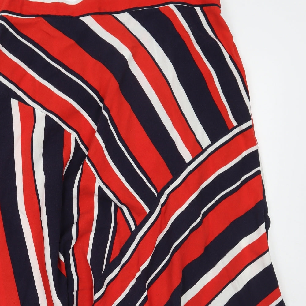 George Womens Red Striped  A-Line Skirt Size 16
