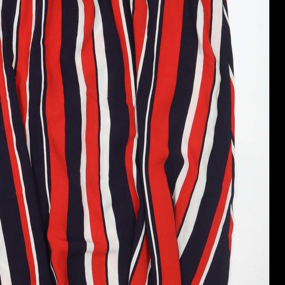 George Womens Red Striped  A-Line Skirt Size 16