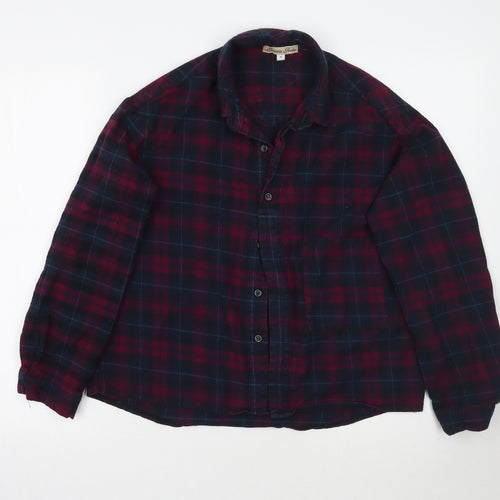 cameo Rose Womens Purple Check  Basic Button-Up Size 12