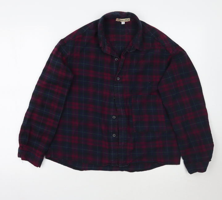 cameo Rose Womens Purple Check  Basic Button-Up Size 12