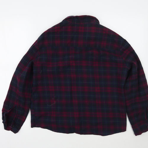 cameo Rose Womens Purple Check  Basic Button-Up Size 12