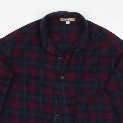 cameo Rose Womens Purple Check  Basic Button-Up Size 12