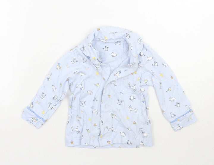 Nutmeg Baby Blue Geometric Basic Button-Up Size 9-12 Months