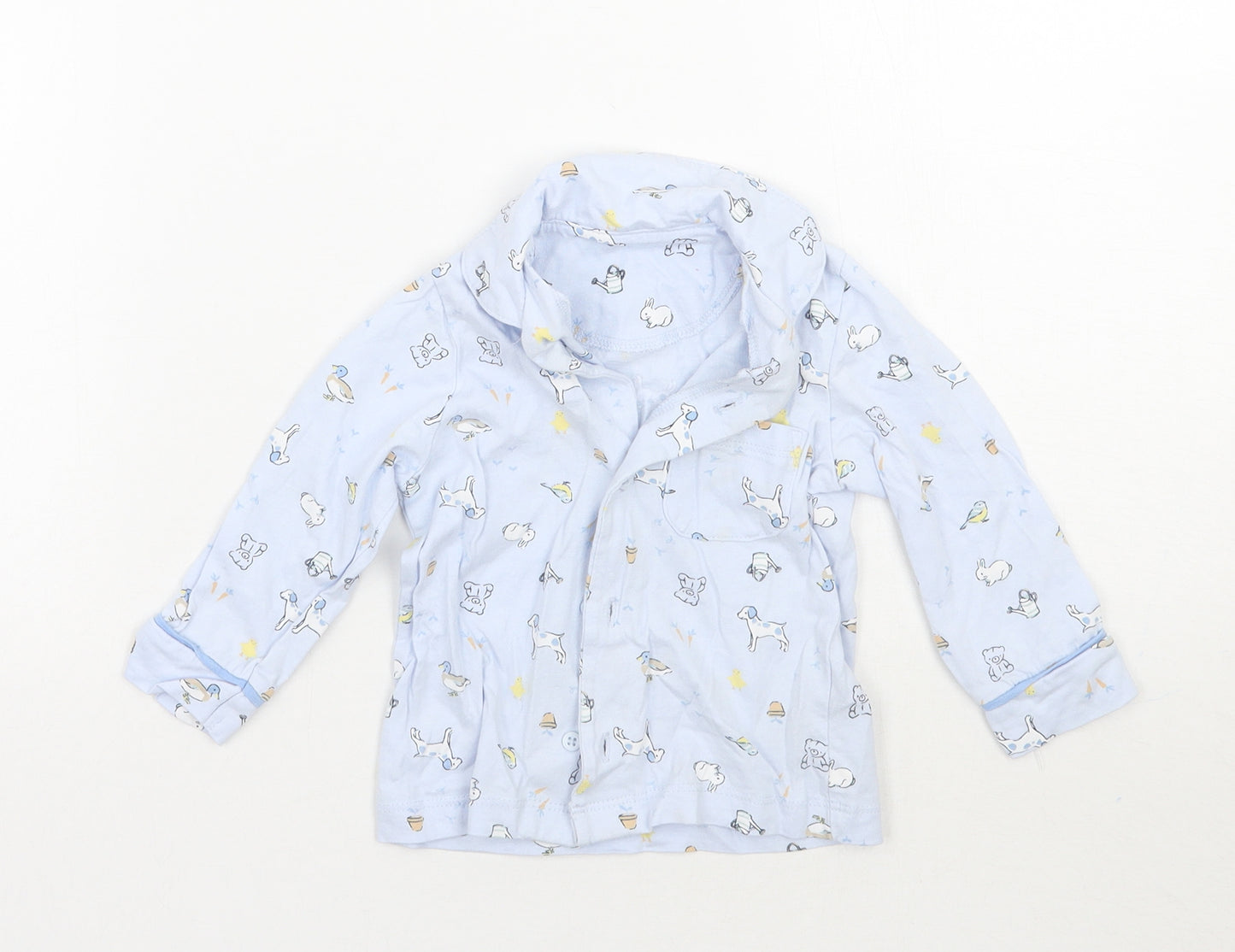 Nutmeg Baby Blue Geometric  Basic Button-Up Size 9-12 Months