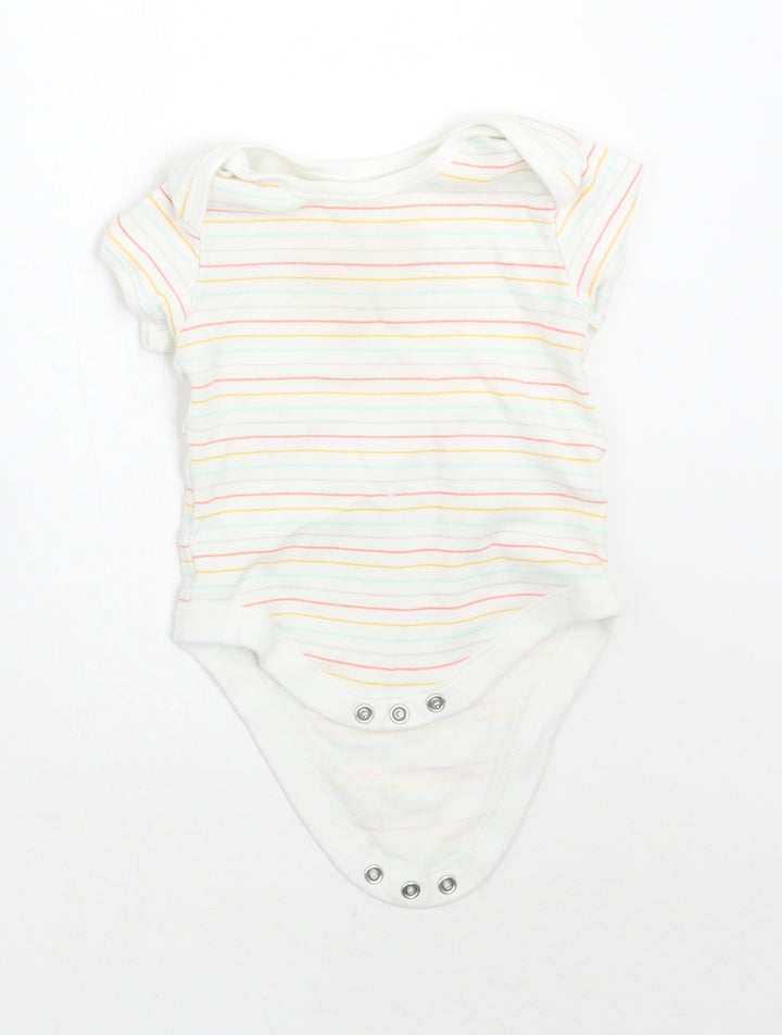 Primark Baby White Striped Babygrow One-Piece Size 6-9 Months