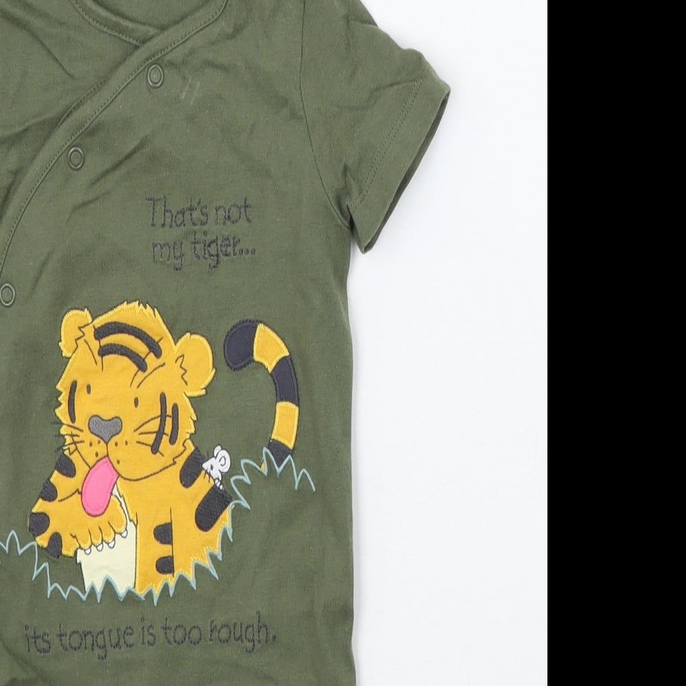 F&F Baby Green Animal Print  Babygrow One-Piece Size 9-12 Months