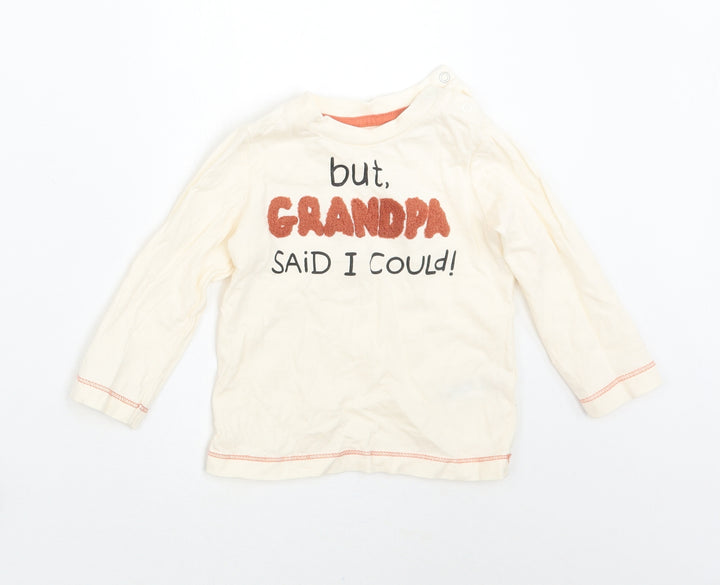 Nutmegt Baby Ivory Pullover T-Shirt Size 9-12 Months