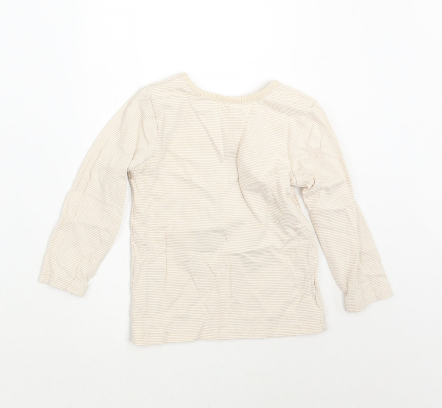 George Baby Beige Striped  Basic T-Shirt Size 9-12 Months