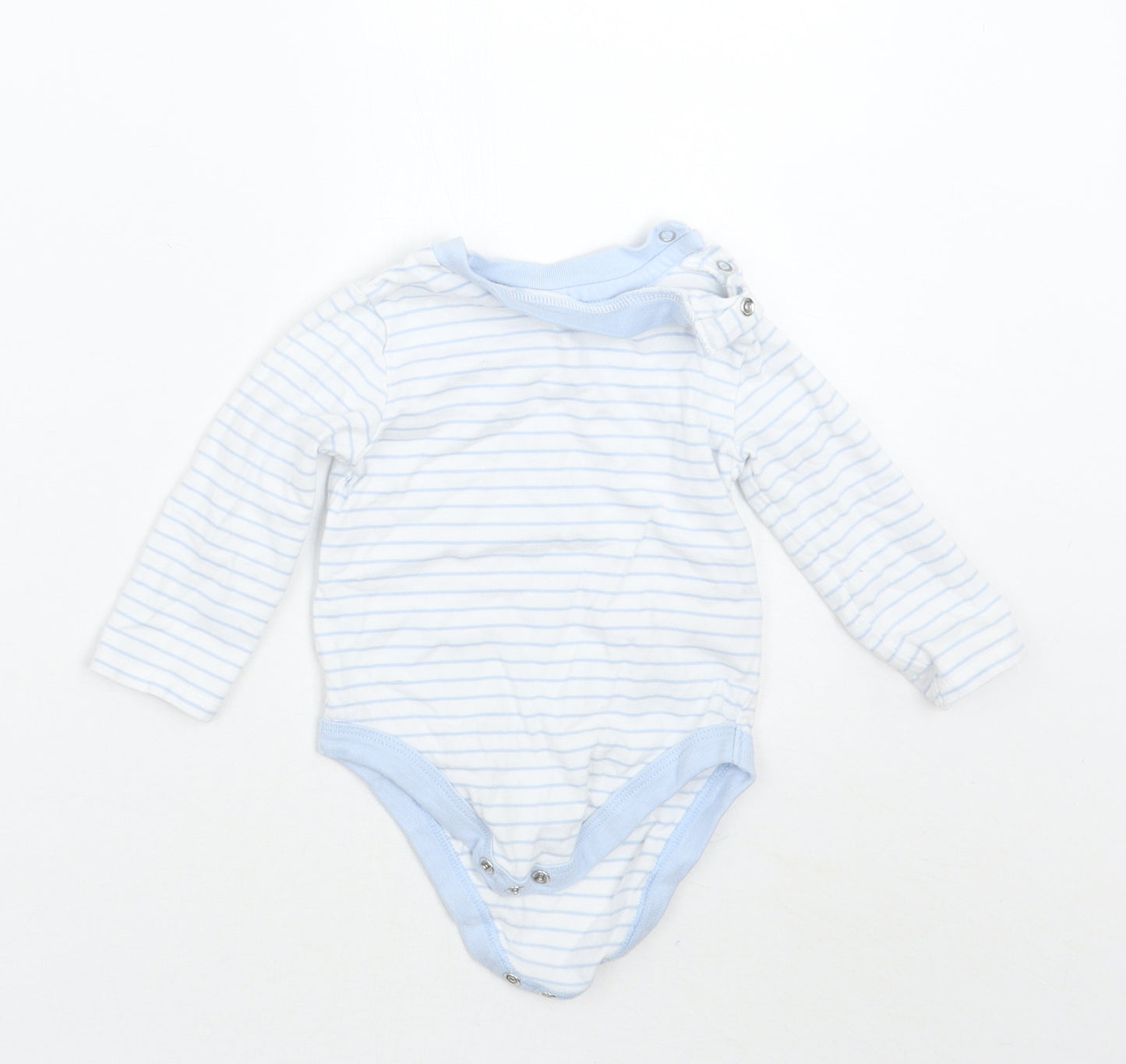 Nutmeg Baby Blue Striped  Babygrow One-Piece Size 6-9 Months