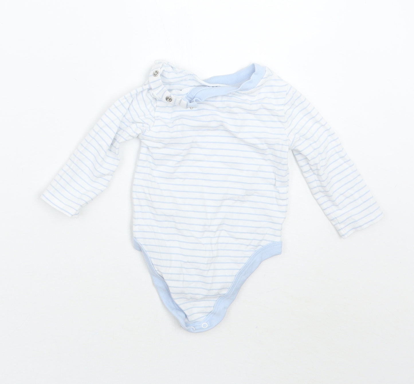 Nutmeg Baby Blue Striped  Babygrow One-Piece Size 6-9 Months