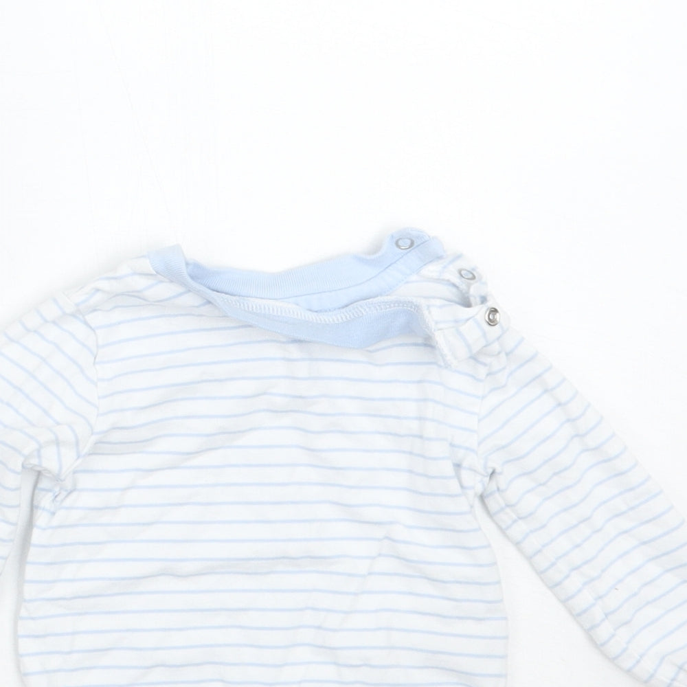 Nutmeg Baby Blue Striped  Babygrow One-Piece Size 6-9 Months