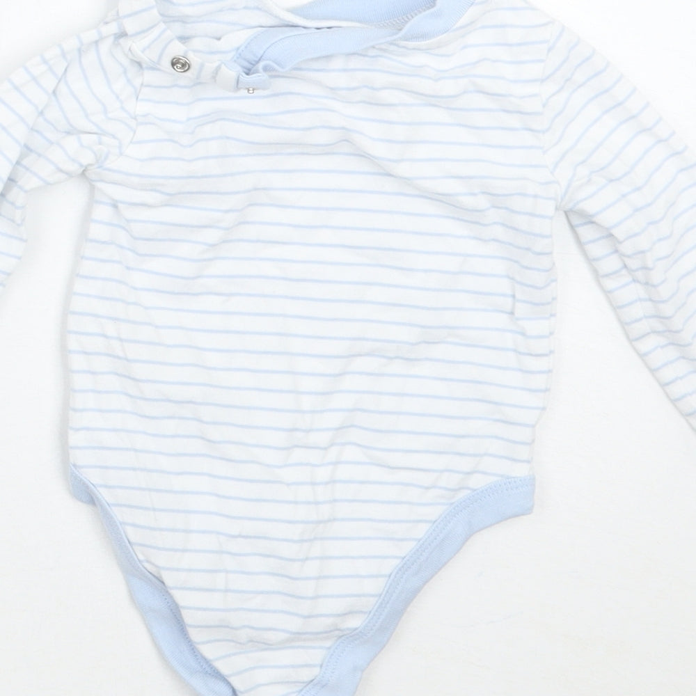 Nutmeg Baby Blue Striped  Babygrow One-Piece Size 6-9 Months