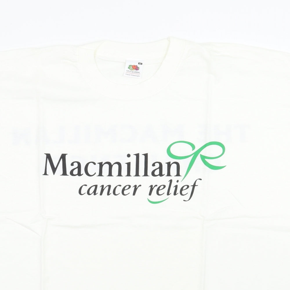 Macmillan Cancer Support Mens Ivory    T-Shirt Size XL