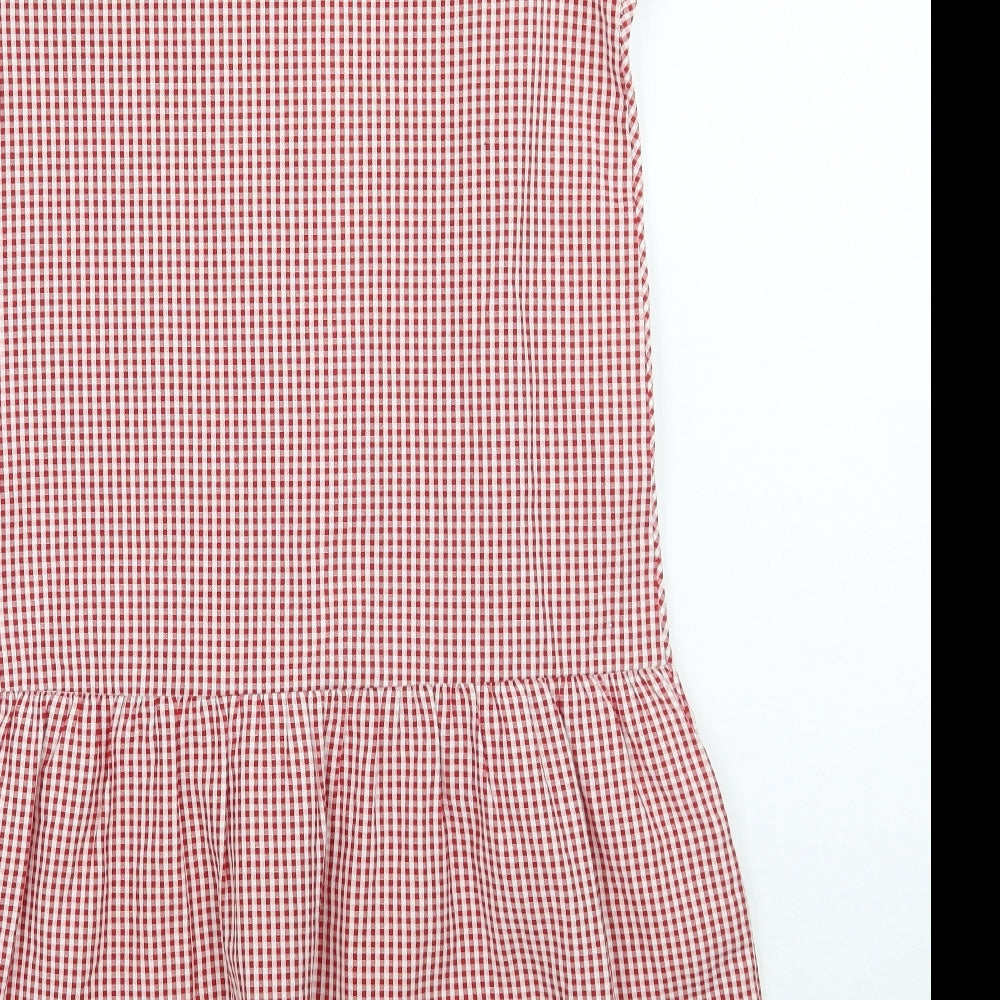 TU Girls Red Check  A-Line  Size 10 Years