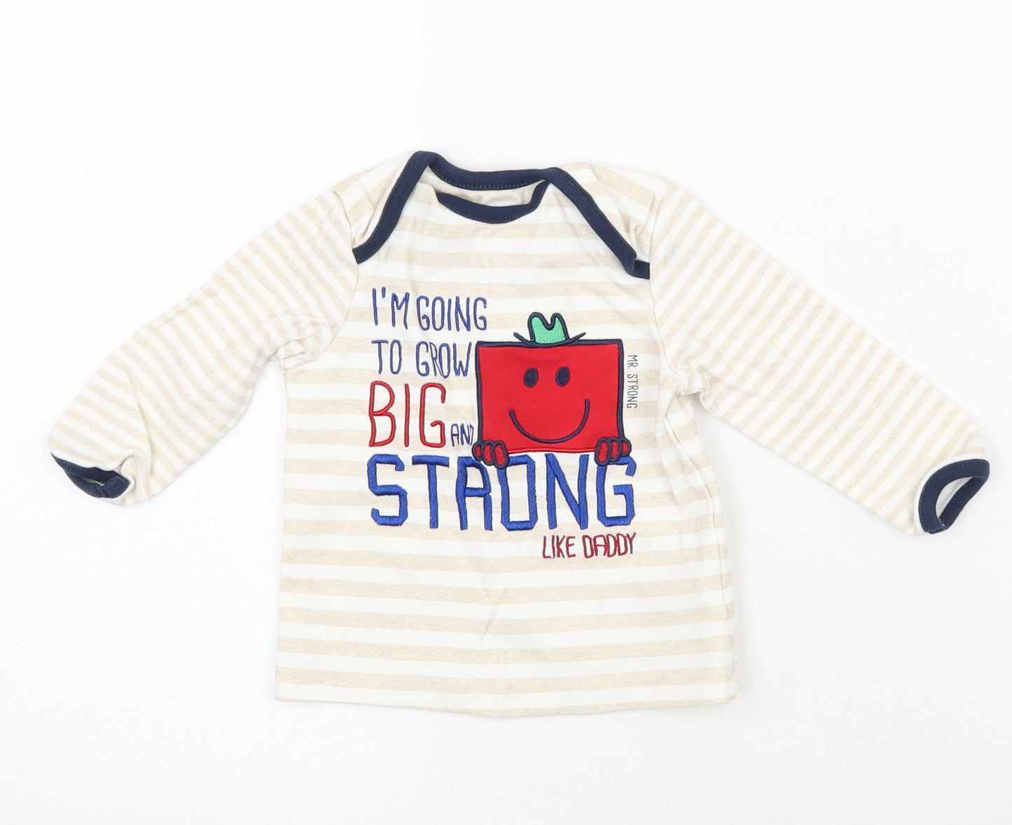 George Baby White Striped  Basic T-Shirt Size 3-6 Months