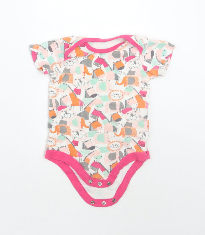 TU Baby White Animal Print Babygrow One-Piece Size 9-12 Months