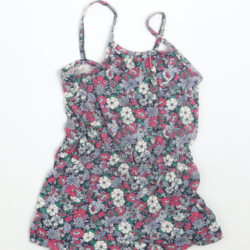 Gap Girls Blue Floral  Romper One-Piece Size 9-12 Months