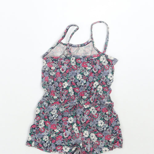 Gap Girls Blue Floral  Romper One-Piece Size 9-12 Months