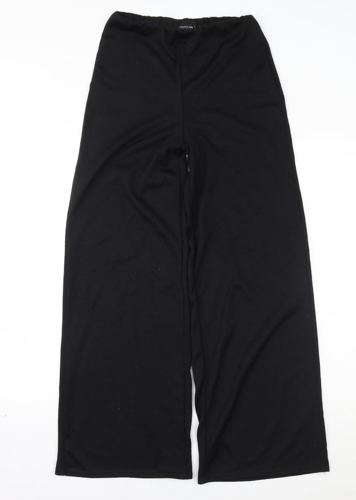 PRETTYLITTLETHING Womens Black Trousers Size 10 L27 in