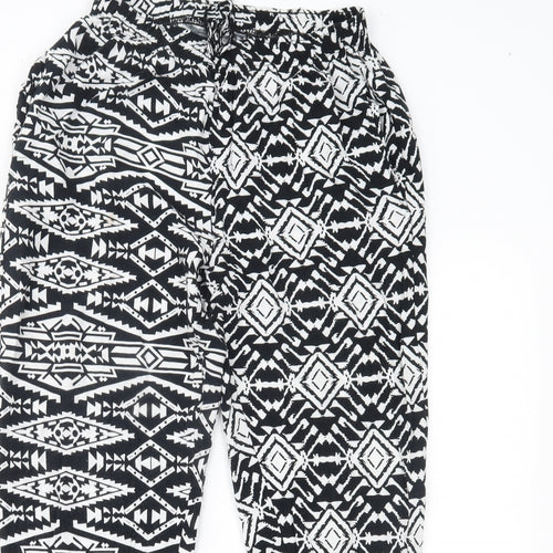 Preworn Womens Black Geometric  Trousers  Size L L24 in